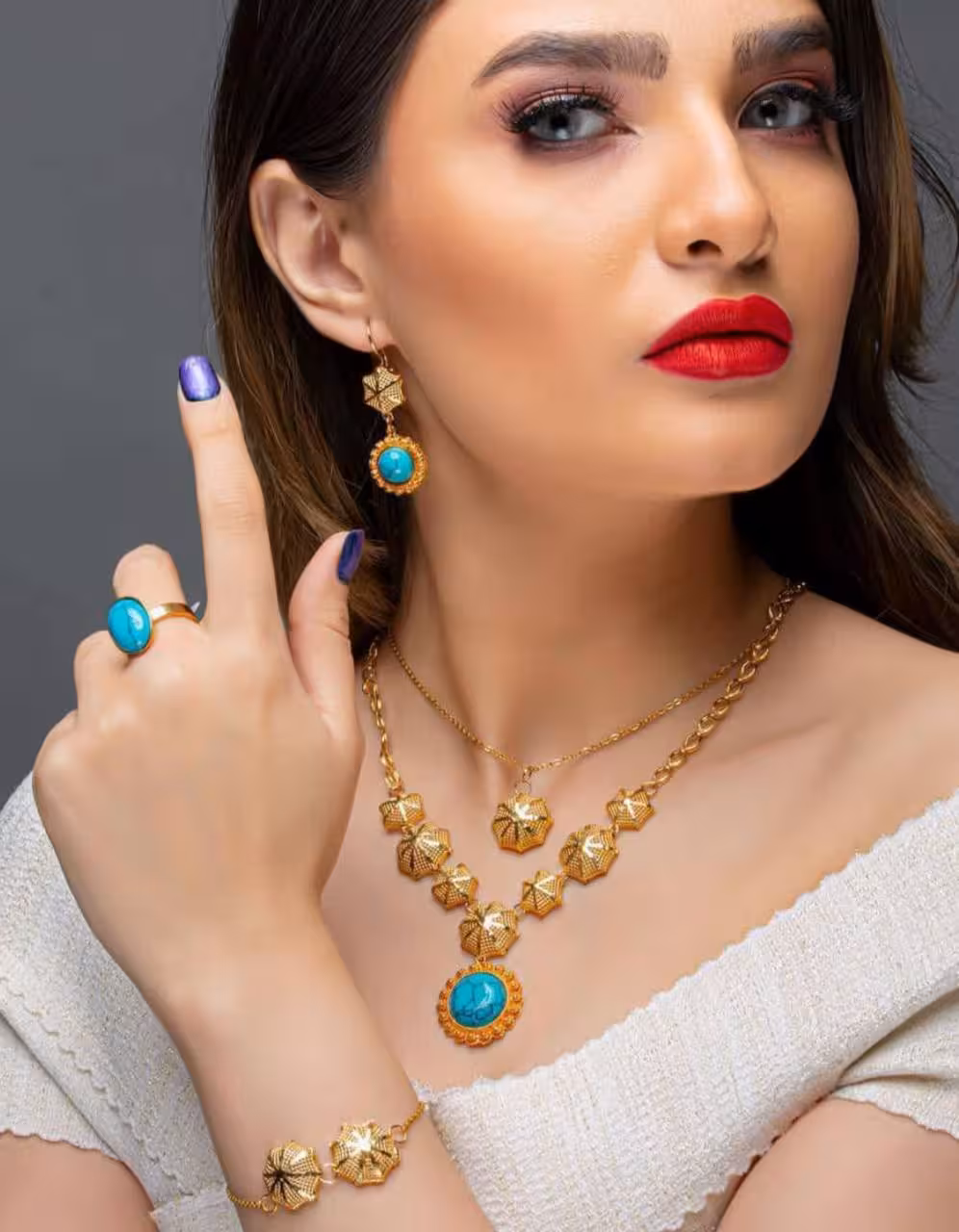 ست فیروزه ای دوبل