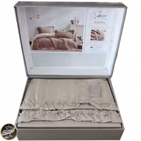 ست پیکه دونفره مدل Tziana برند شاهسر ترک (سه تکه - بژ )