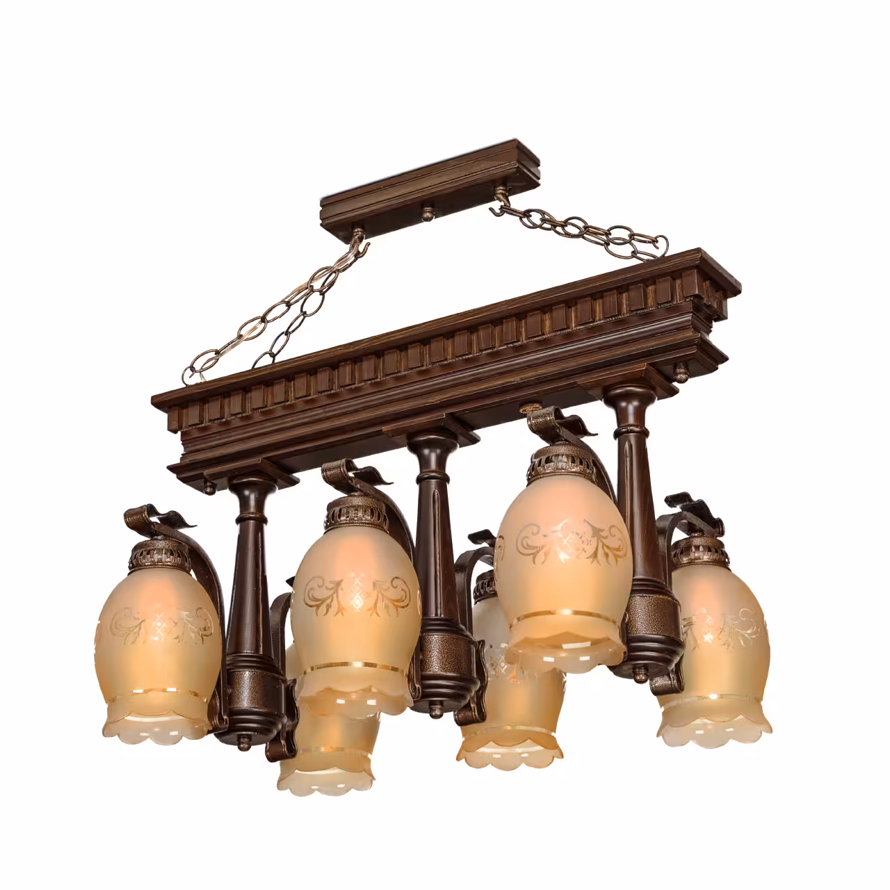 لوستر چوبی تخت جمشید 6 شعله