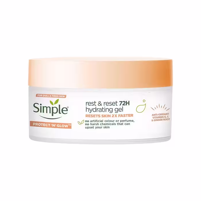 ژل کرم آبرسان و مرطوب کننده 72 ساعته سیمپل Simple حجم 50 میل