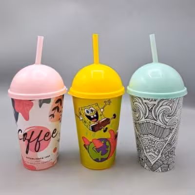 لیوان اسموتی نی دار 450 میل (12 عددی)