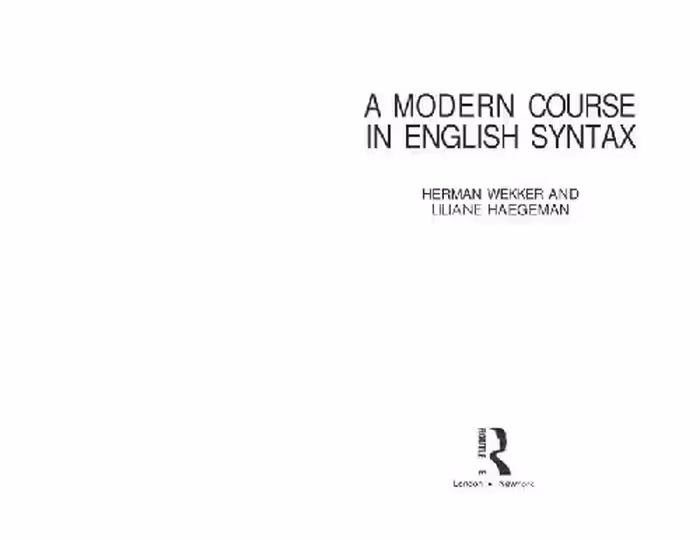خرید و دانلود نسخه کامل کتاب A Modern Course in English Syntax