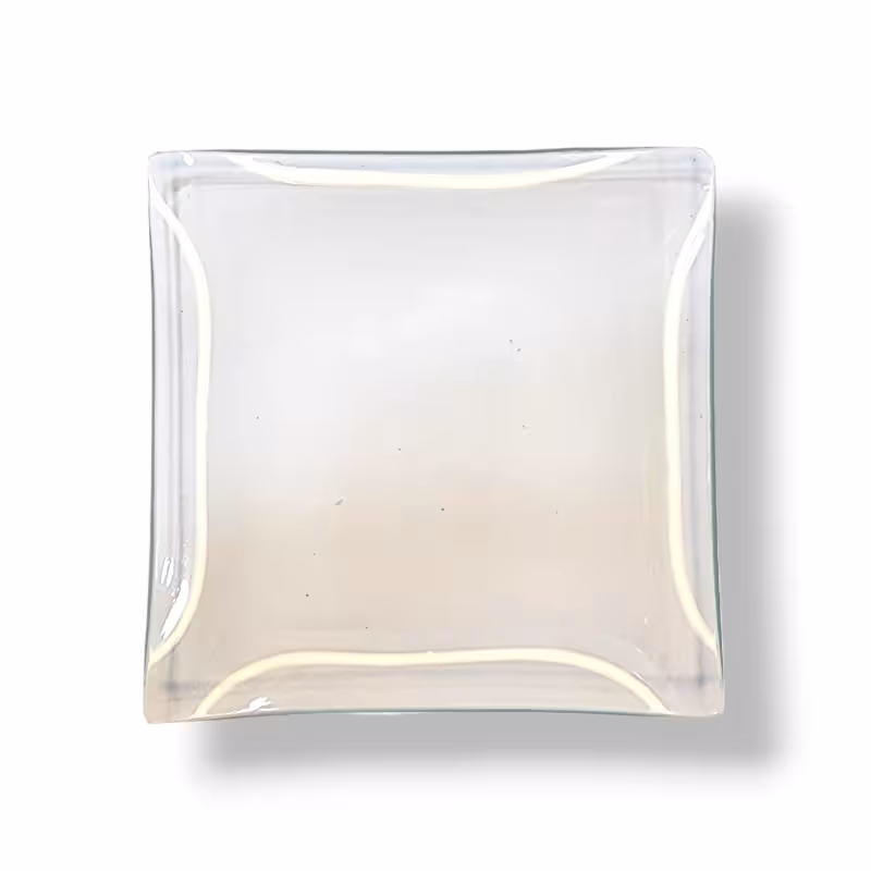 شیشه ویترای چهار گوش تخت کوچک قطر17