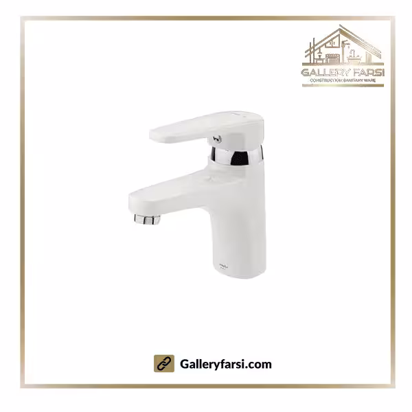 شیر روشویی شودر پایه کوتاه مدل لیون شیری کروم