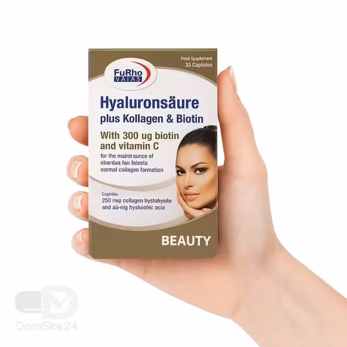 کپسول هیالورون سائور پلاس کلاژن و بیوتین یوروویتال 30 عدد
