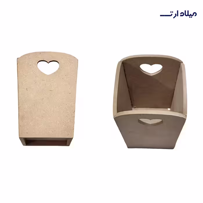 بیس MDF جا قلمی 12*9سانت طرح قلبی لبه ساده