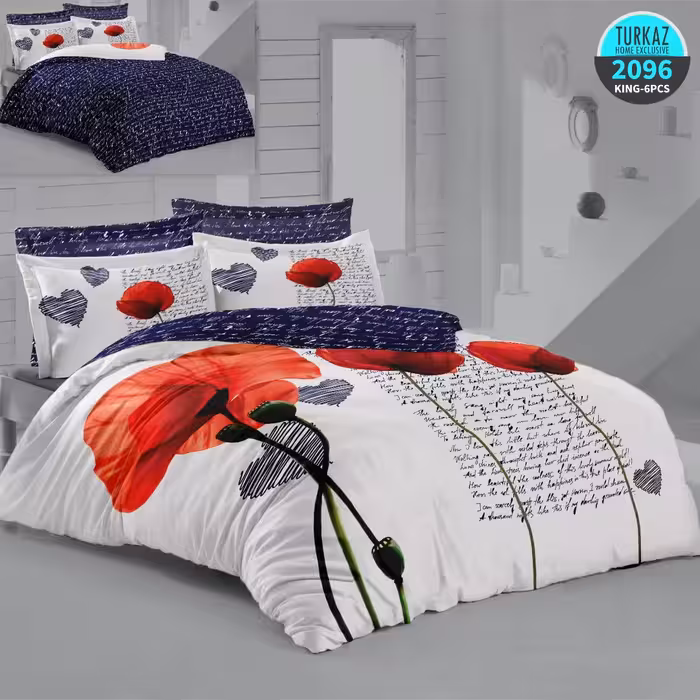 سرویس لحاف روتختی 2 نفره چاپی تنسل برند ترکاز(Turkaz) کد 2096