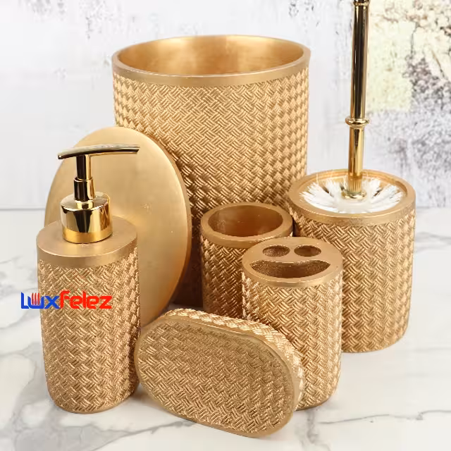 ست سرویس بهداشتی رزین راحیل کد 1705 شش پارچه