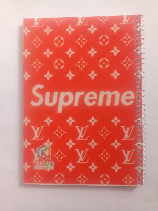 دفتر 80 برگی سیمی جلد طلقی کلاسیک طرح قرمز