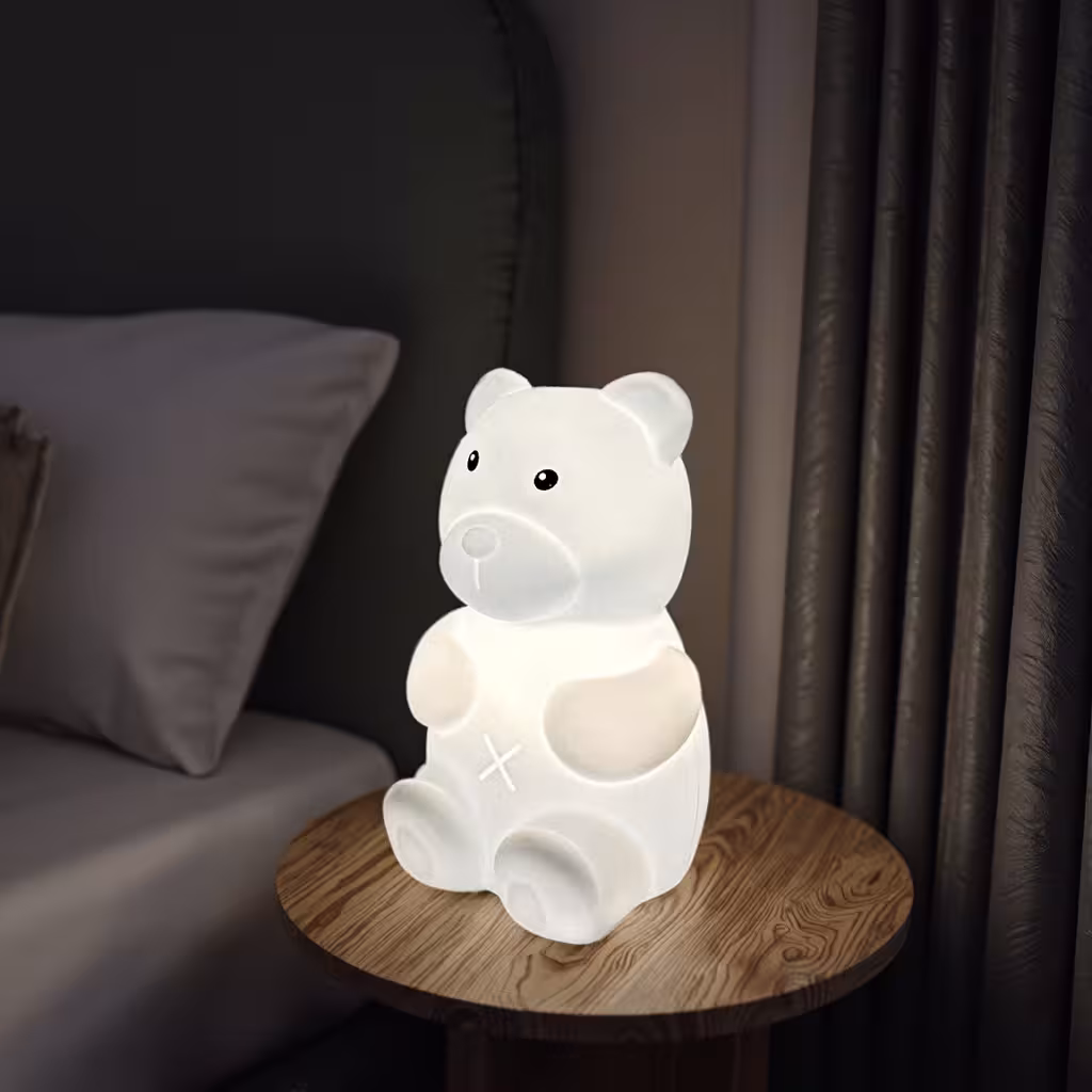 چراغ خواب اتاق کودک مدل خرسی لمسی (باتری‌خور)