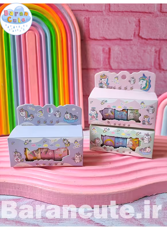 چسب واشی فانتزی 5 عددی طرح یونیکورن