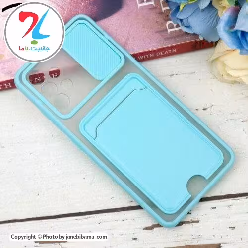 قاب PC مات محافظ لنزدار کشویی جاکارتی دار Samsung A32 4G - فسفری