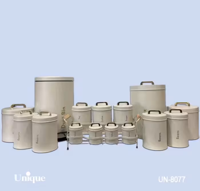 سرویس آشپزخانه 16 پارچه نباتی (کرم)درب فلزی یونیک کد UN-8077