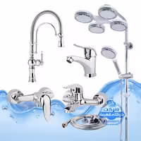 ست 6 عددی شیرآلات برند آیدا صنعت مدل قهرمان | شیر ظرفشویی بیزانس تک‌منظوره   روشویی   حمام   توالت   علم دوش هلی شاتی   شلنگ توالت | کروم براق