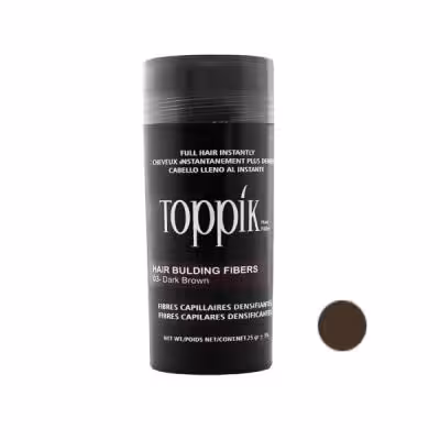 پودر پرپشت کننده مو تاپیک هیر فیلر کد 03 وزن 25 گرم رنگ قهوه ای تیره