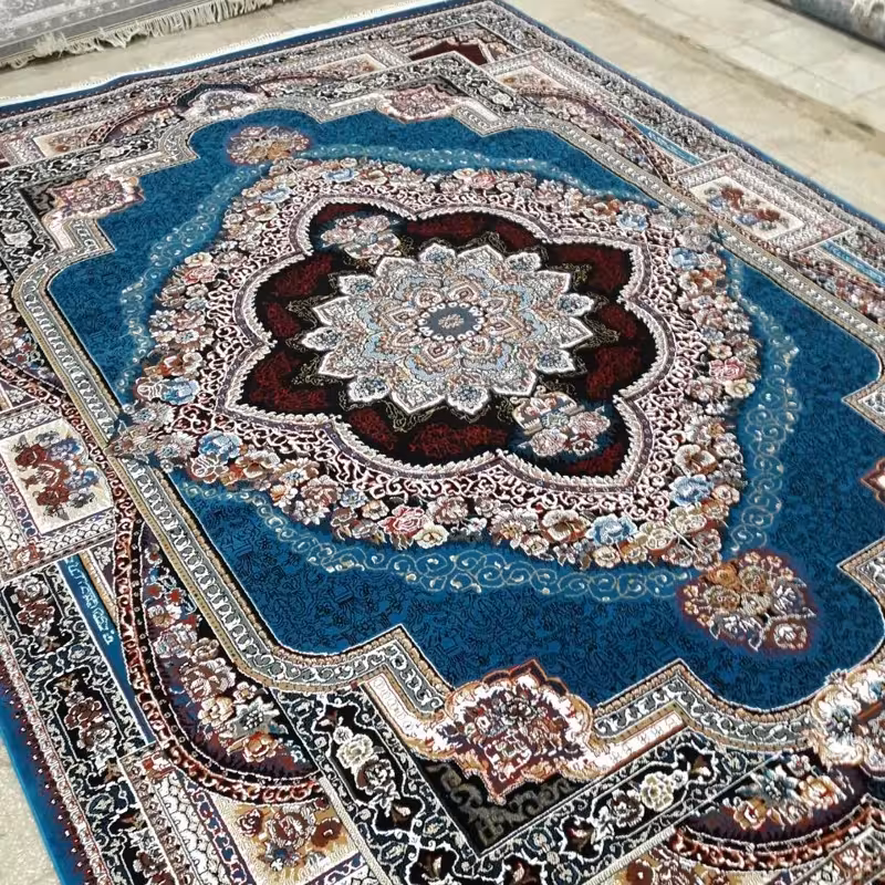 فرش ماشینی 12متری کاشان نقشه باغ معلق(ارسال رایگان)