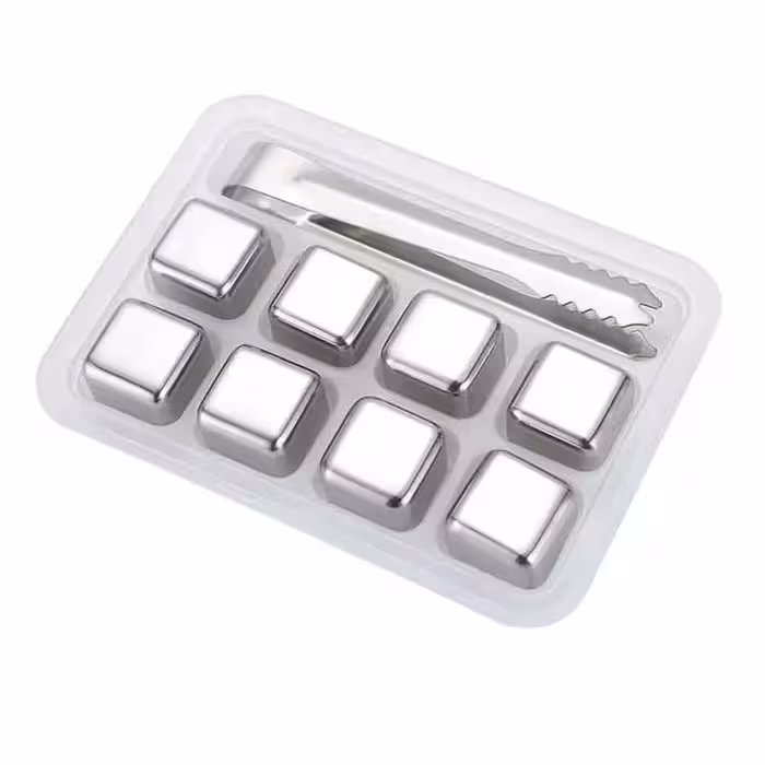یخ فلزی مکعبی استیل مجموعه 8 عددی کد L310005