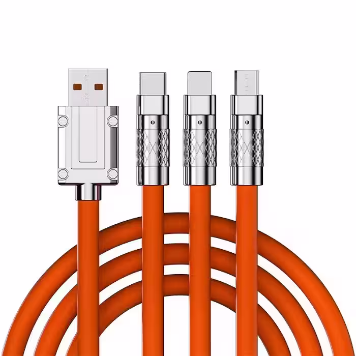 کابل تبدیل USB به micro USB/لایتنینگ/USB-C مدل B012025 طول 1.2 متر