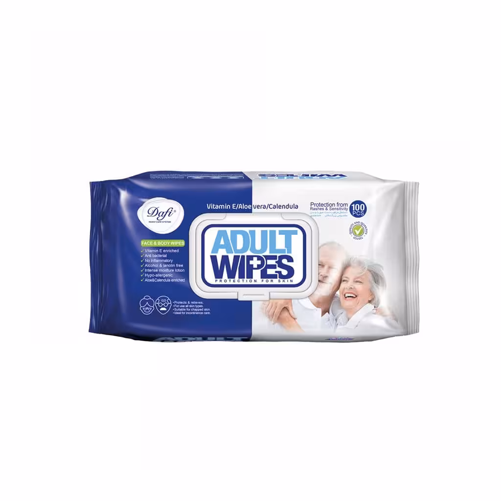دستمال مرطوب سالمندان دافی 100 عددی | Dafi Adult Wet Wipes 100pcs