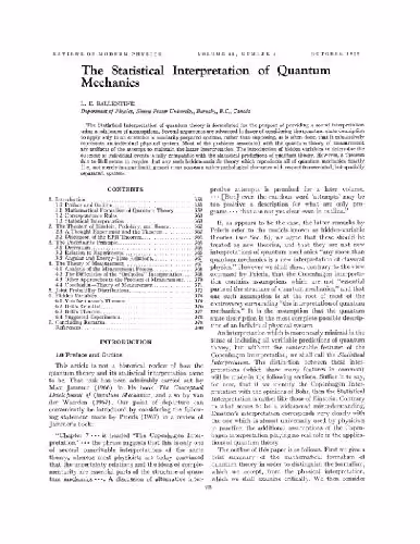 خرید و دانلود نسخه کامل کتاب Statistical interpretation of quantum mechanics