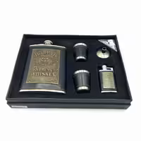 ست قمقمه جیبی 2شات 240cc و فندک اتمی جک دنیلز کد L540416