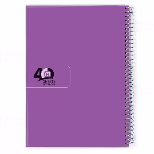 دفتر40 برگ سیمی طلقی تک رنگ کد 3415. طرح 2