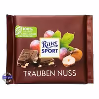 شکلات ریتر اسپورت آجیل و انگور 100 گرمی