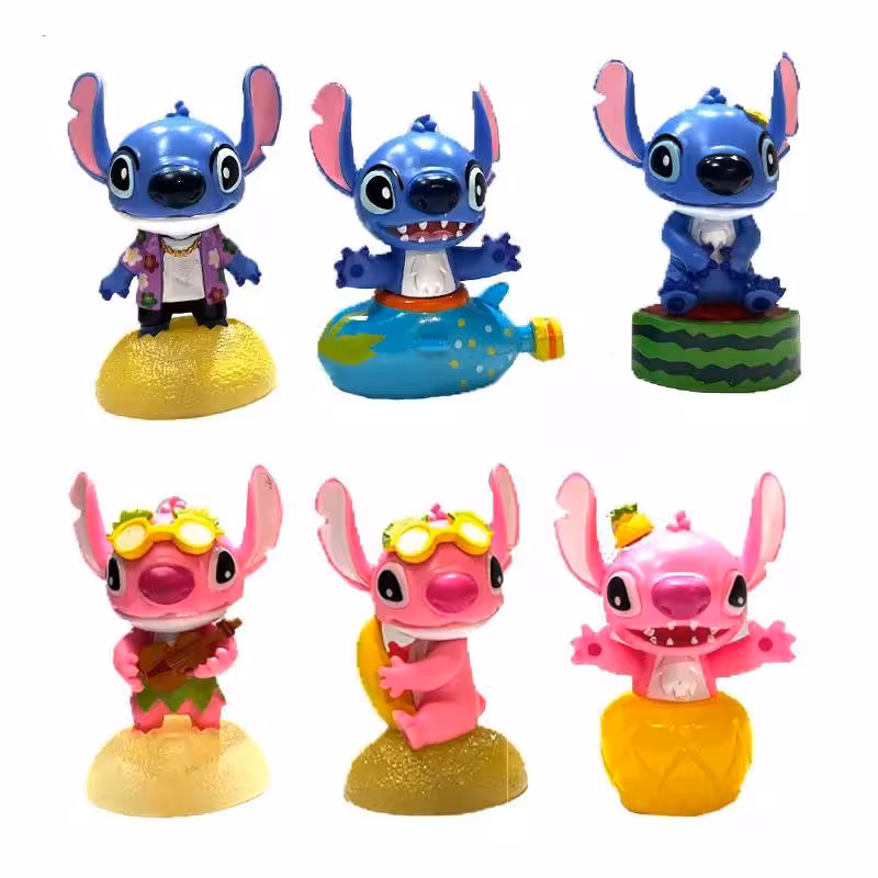 فیگور مدل لیلو و استیج Lilo and Stitch طرح پایه میوه‌ای مجموعه 6 عددی
