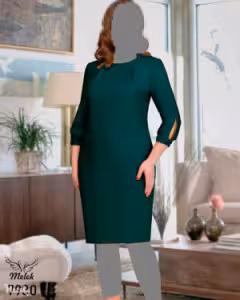 پیراهن مجلسی یقه گرد پیله دار سایز بزرگ