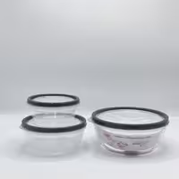 دنیا پلاستیک - ظرف نگهدارنده 3 عددی گرد طوسی 30725