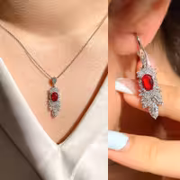 نیمست یاقوت سرخ نقره جواهری کد 00251