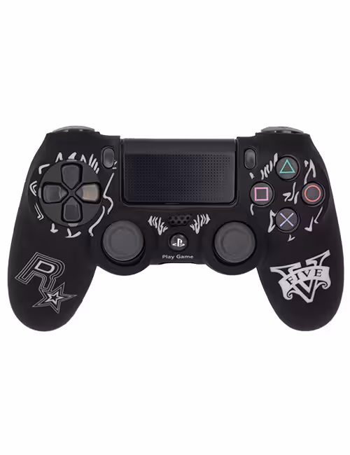 روکش محافظ دسته PS4 لیزری مشکی سفید طرح جی‌تی‌ای وی کد b