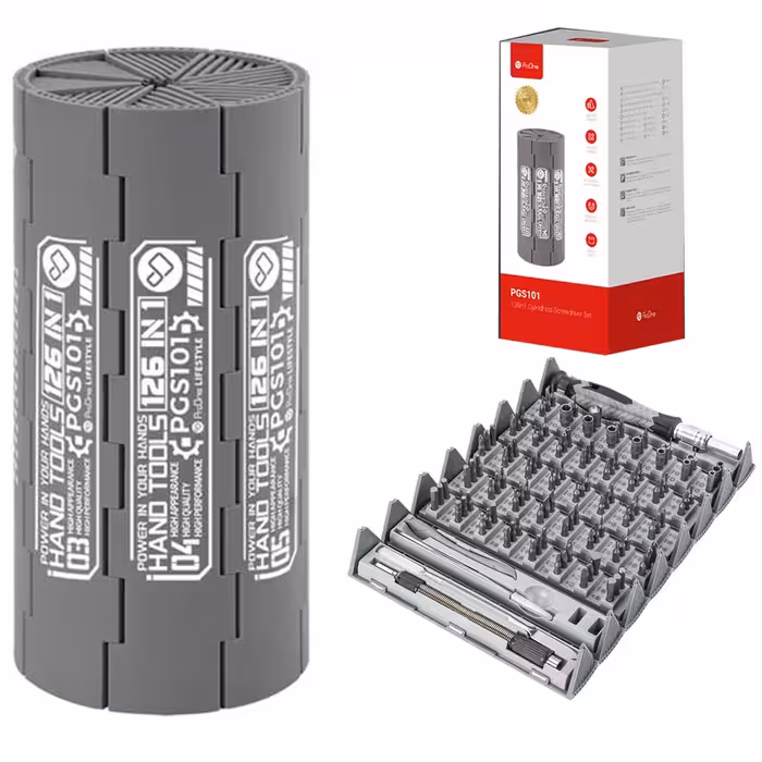 ست پیچ گوشتی آهنربایی استوانه‌ای 126 عددی پرووان Proone PGS101