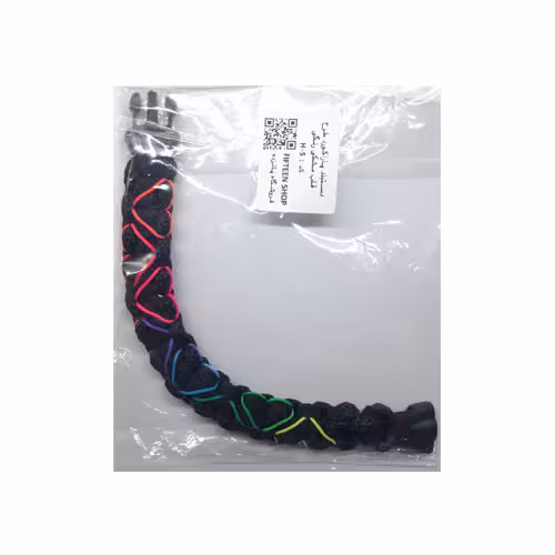 دستبند پاراکورد طرح قلب مشکی رنگی