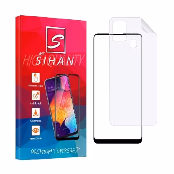 محافظ صفحه نمایش مای سیحان مدل 2FN مناسب برای گوشی موبایل سامسونگ Galaxy A21s به همراه محافظ پشت گوشی