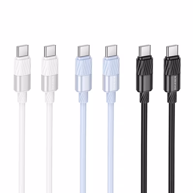 کابل شارژ 60 وات USB-C به USB-C بروفون مدل BX106 طول 1 متر