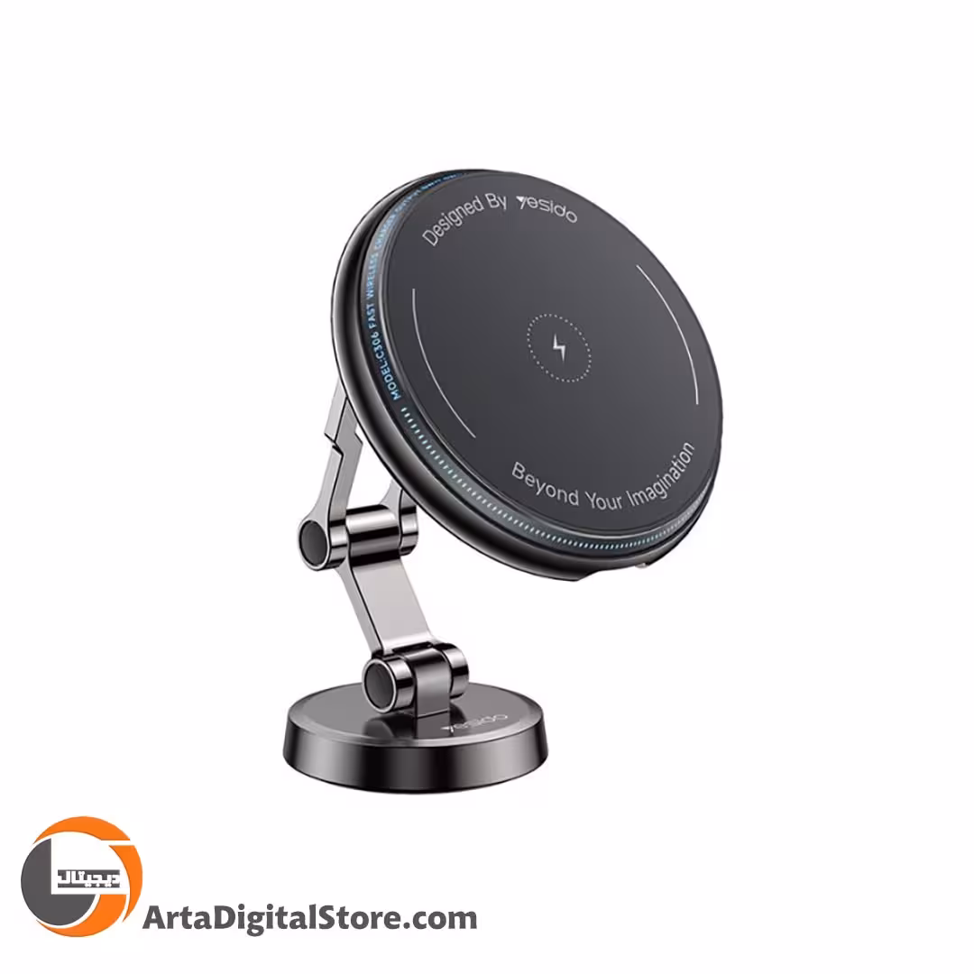 هولدر و شارژر وایرلس مگنتی Yesido C306 15W Wireless holder and charger