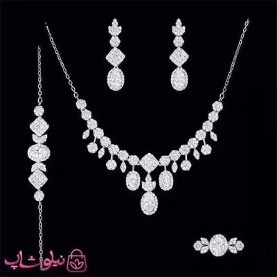 سرویس نقره زنانه طرح جواهر وزن 17/2 گرم کد 6550