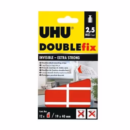 چسب دوطرفه ژله ای شفاف اوهو UHU double fix