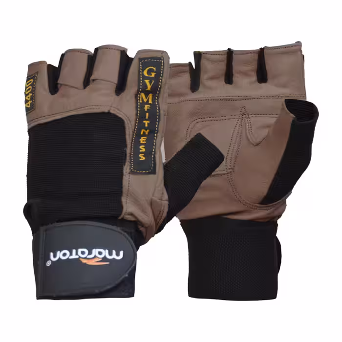 دستکش بدنسازی ماراتن مدل 4400 قهوه ای روشن