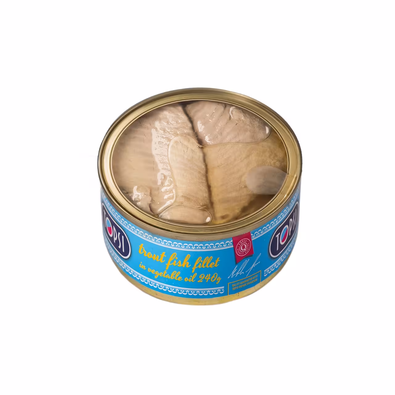 کنسرو ماهی قزل آلا در روغن تاپسی 240 گرمی