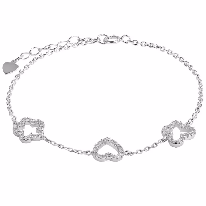 دستبند نقره طرح قلب