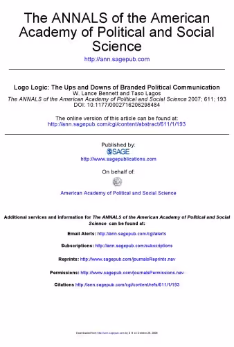 خرید و دانلود نسخه کامل کتاب Logo Logic: The Ups and Downs of Branded Political Communication
