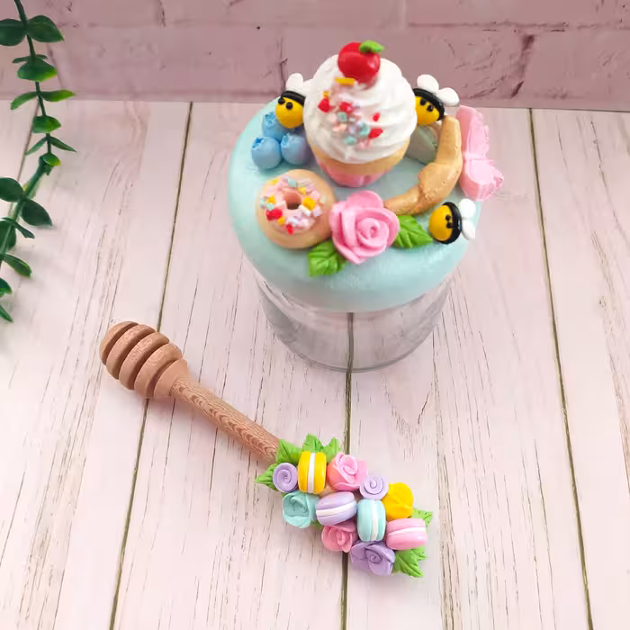 عسل خوری به همراه  قاشق عسل  ظرف عسل  بانکه شیشه ای