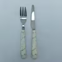 کارد و چنگال ماربل (سفید)