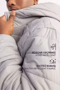 کاپشن مردانه خاکستری روشن دفکتو
