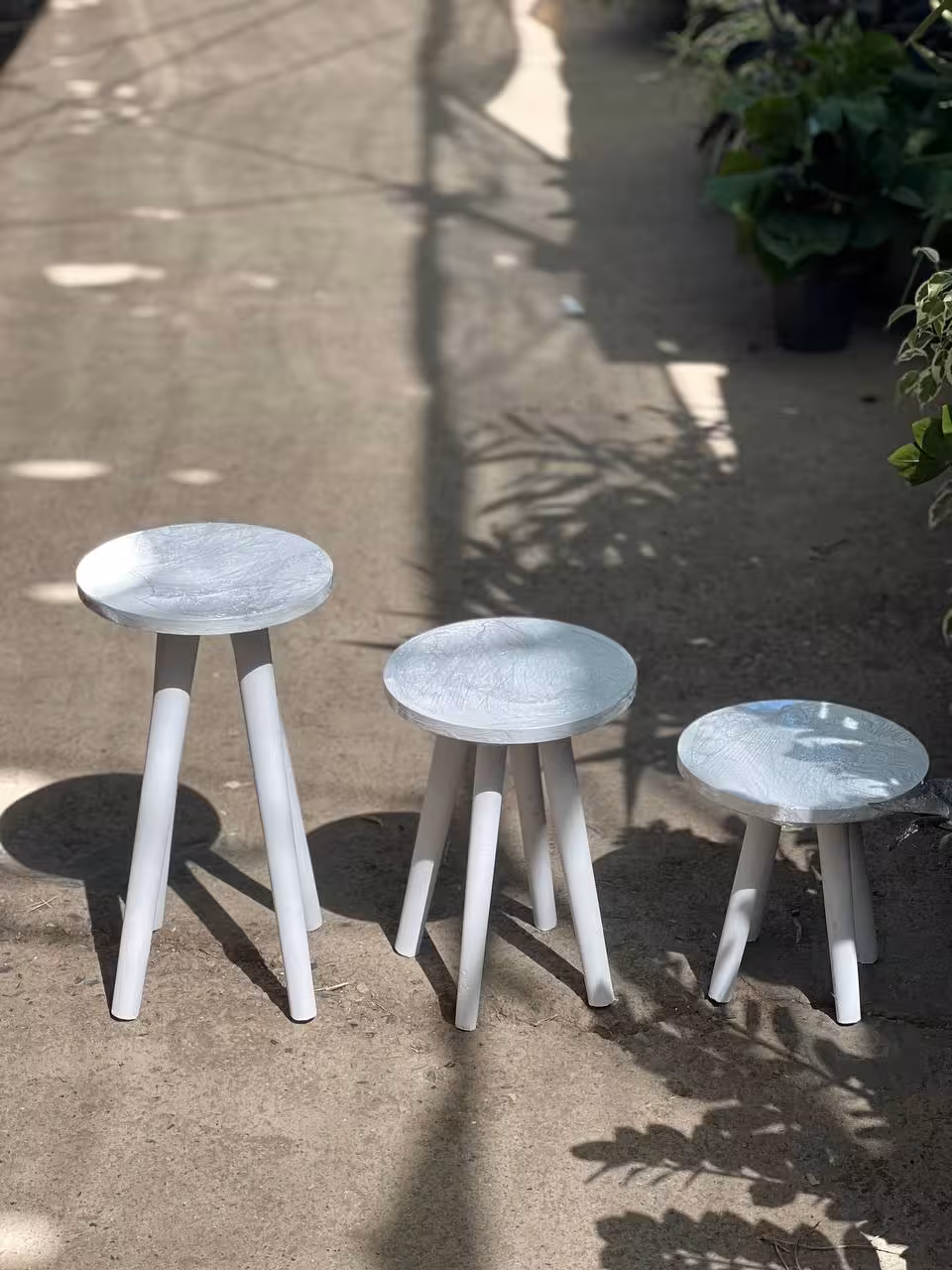 استند چوبی مجموعه 3 عددی (سه سایز) رنگ سفید