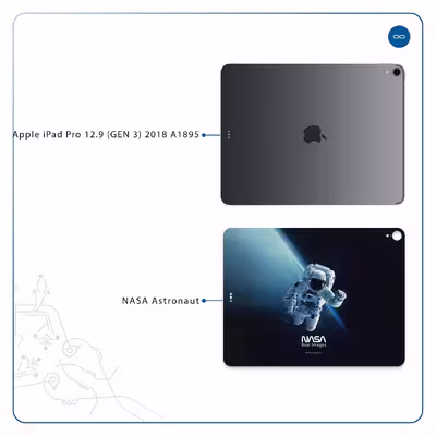 برچسب پوششی ماهوت مدل NASA-Astronaut مناسب برای تبلت اپل iPad Pro 12.9 (GEN 3) 2018 A1895