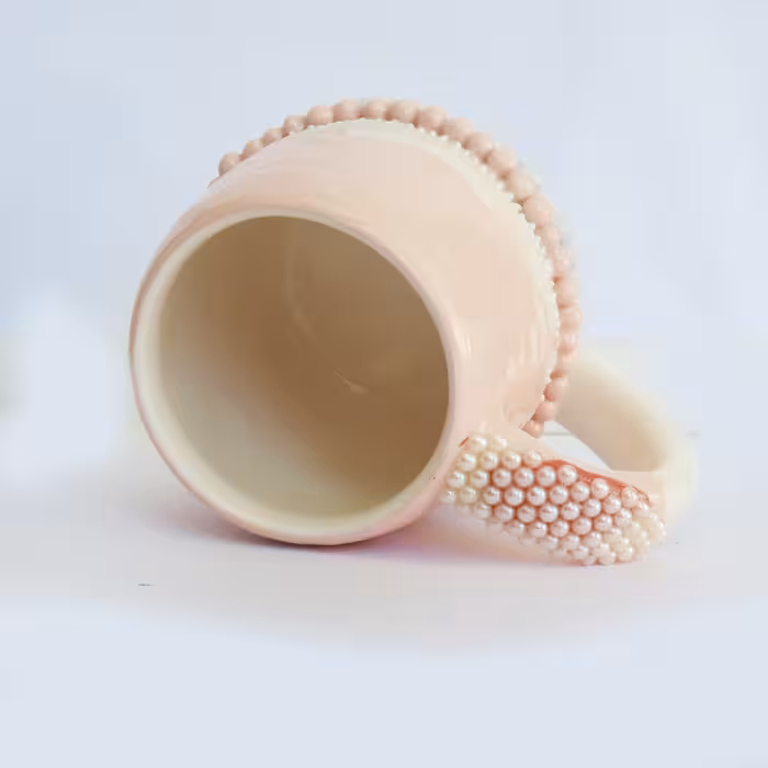 ماگ سرامیکی طرح مروارید مدل دستساز کد 1120