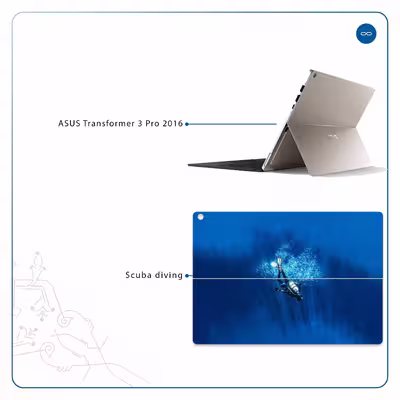 برچسب پوششی ماهوت مدل Scuba Diving مناسب برای تبلت ایسوس Transformer 3 Pro 2016